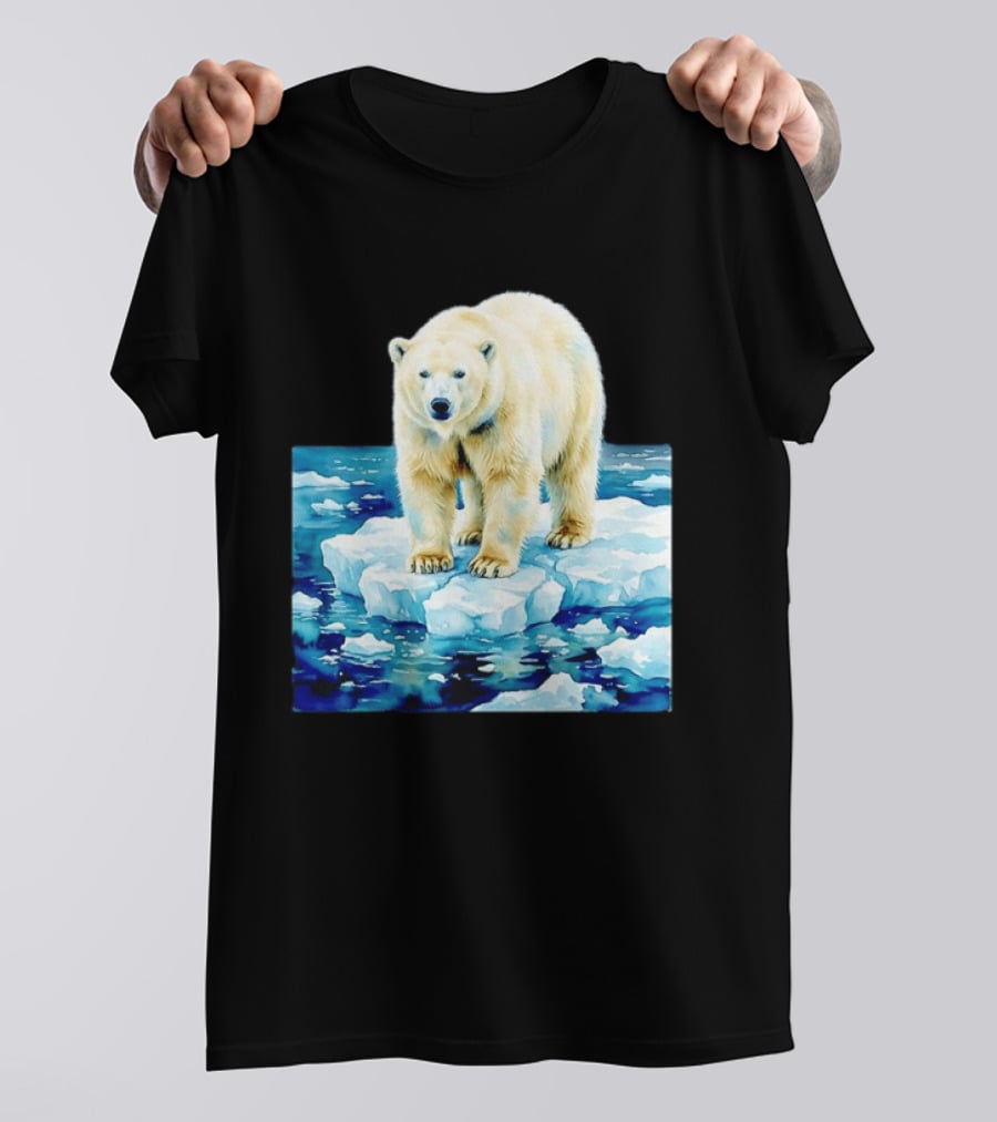 Majestic Polar Bear On Melting Iceberg Arctic Wildlife Scene T-Shirt