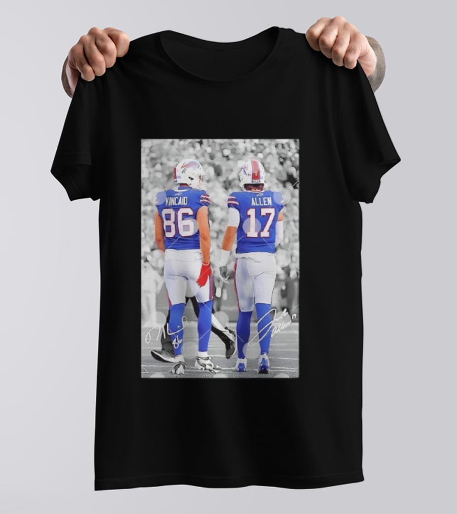Buffalo Bills Dalton Kincaid 86 And Josh Allen 17 NFL Football Team Players T-Shirt