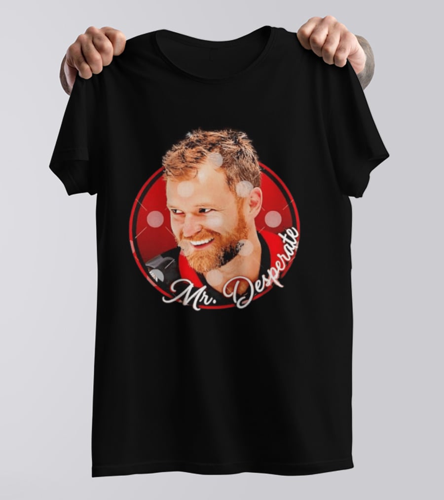 Mr Desperate Expression Hockey Player Red Circle T-Shirt
