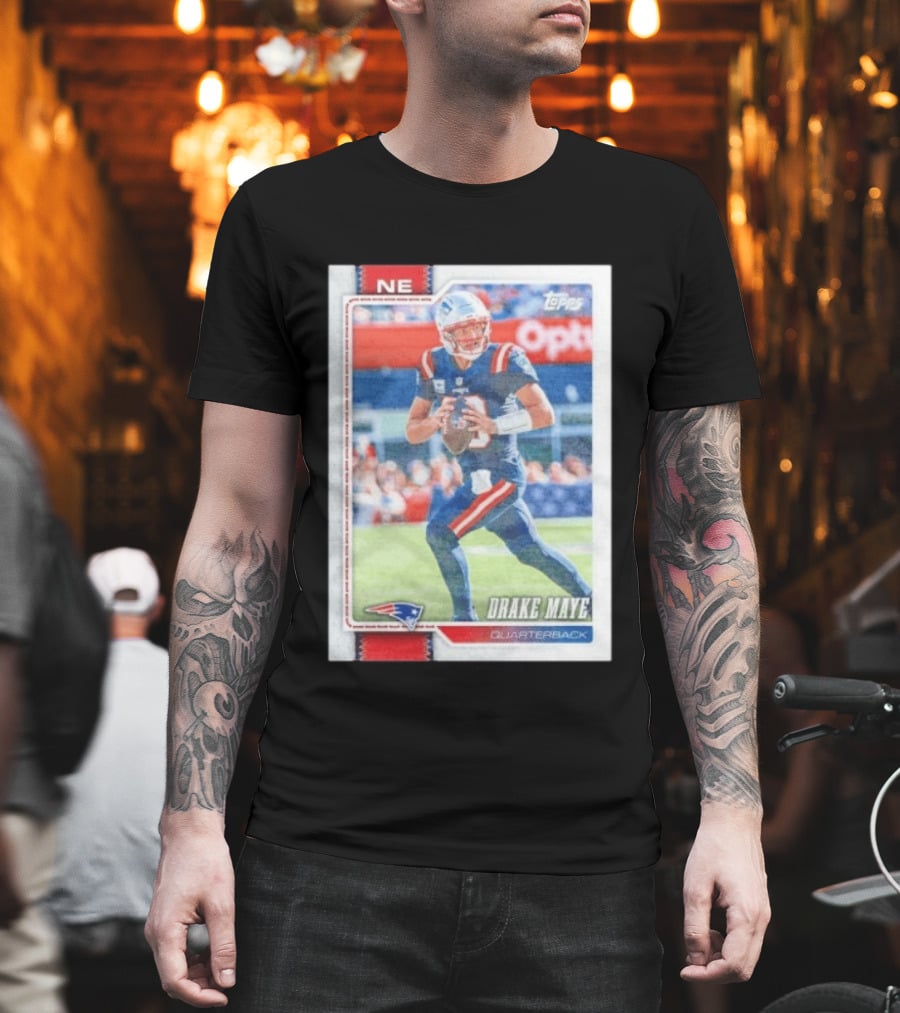 New England Patriots Drake Maye 2026 Topps Quarterback Football Card T-Shirt