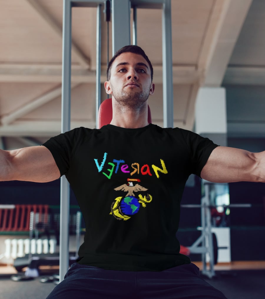 Veteran Eagle Globe And Anchor Colorful Military T-Shirt