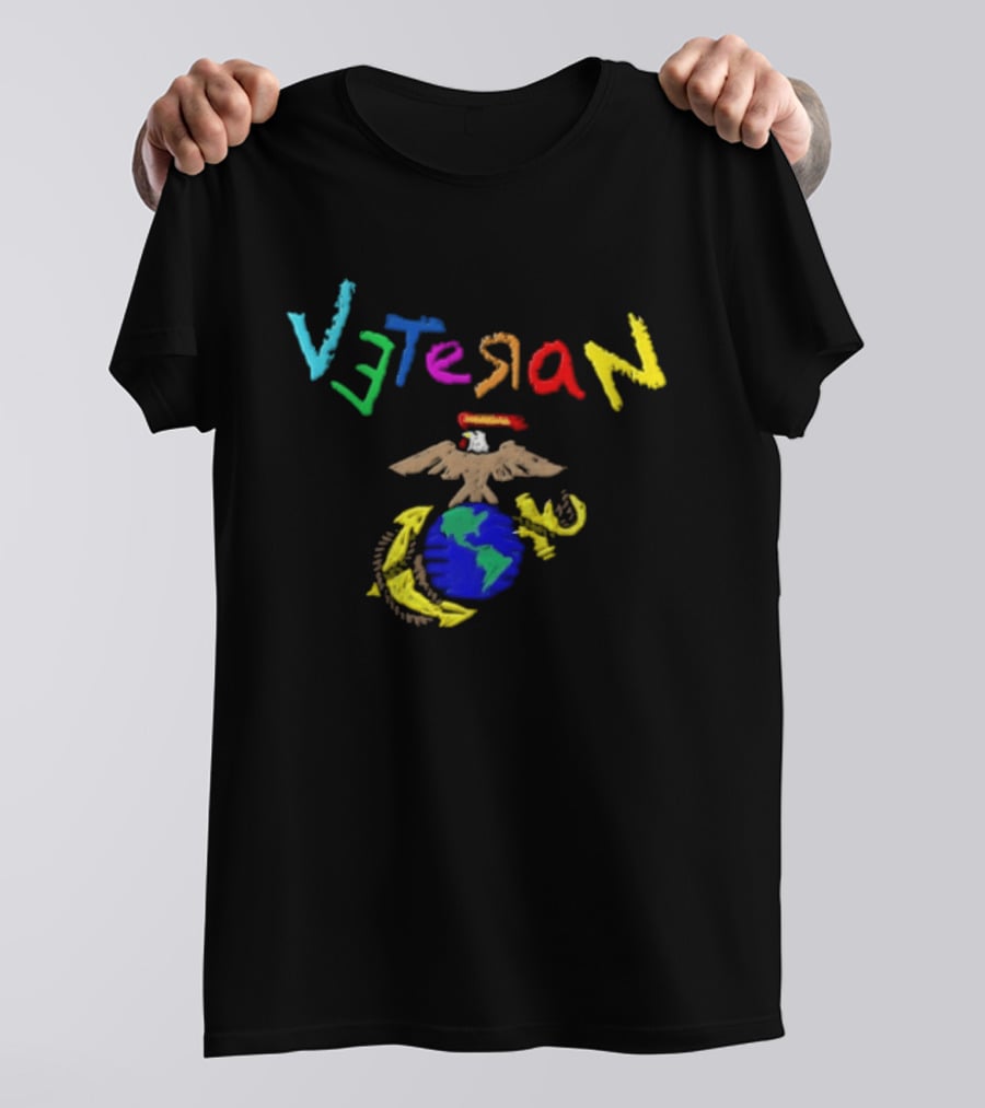 Veteran Eagle Globe And Anchor Colorful Military T-Shirt