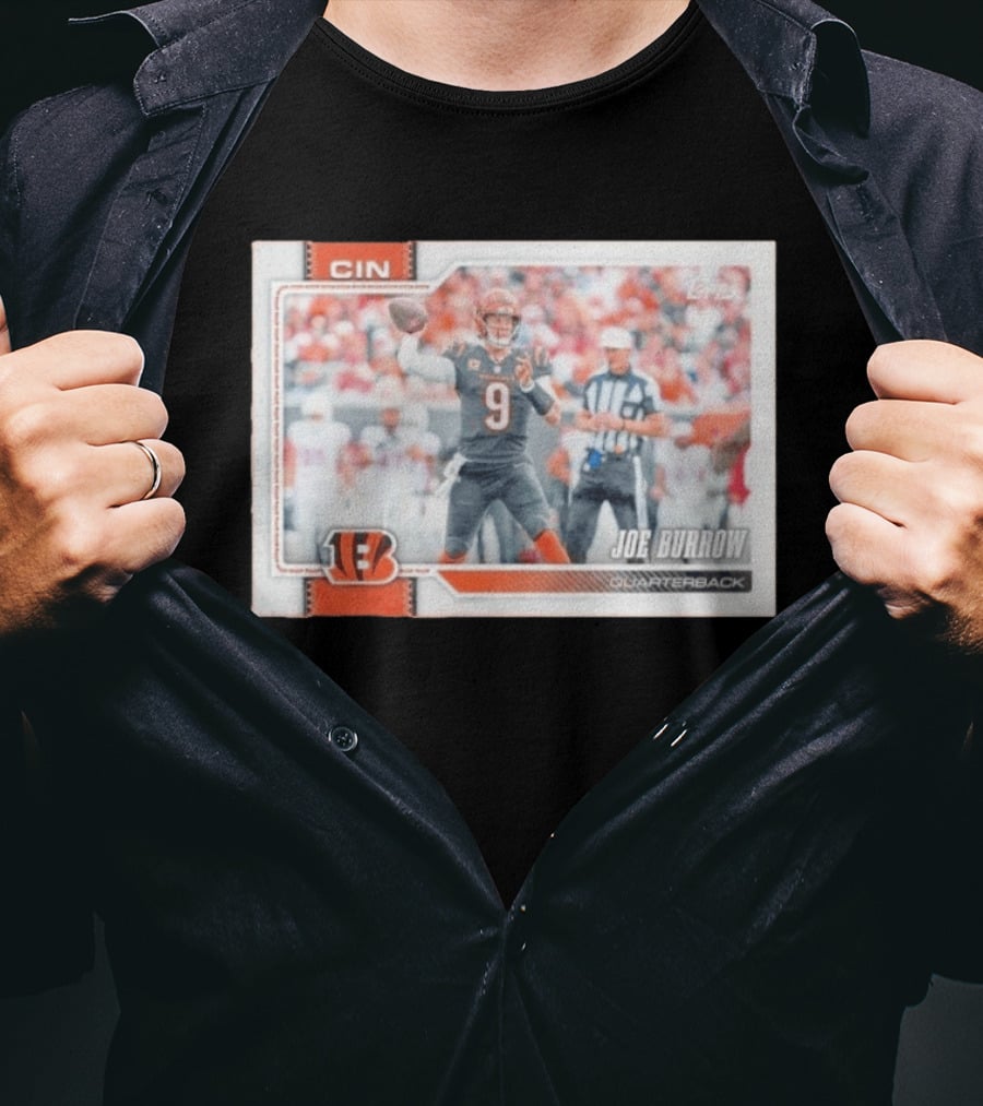 Joe Burrow Cincinnati Bengals Quarterback No 9 Football Card 2026 T-Shirt