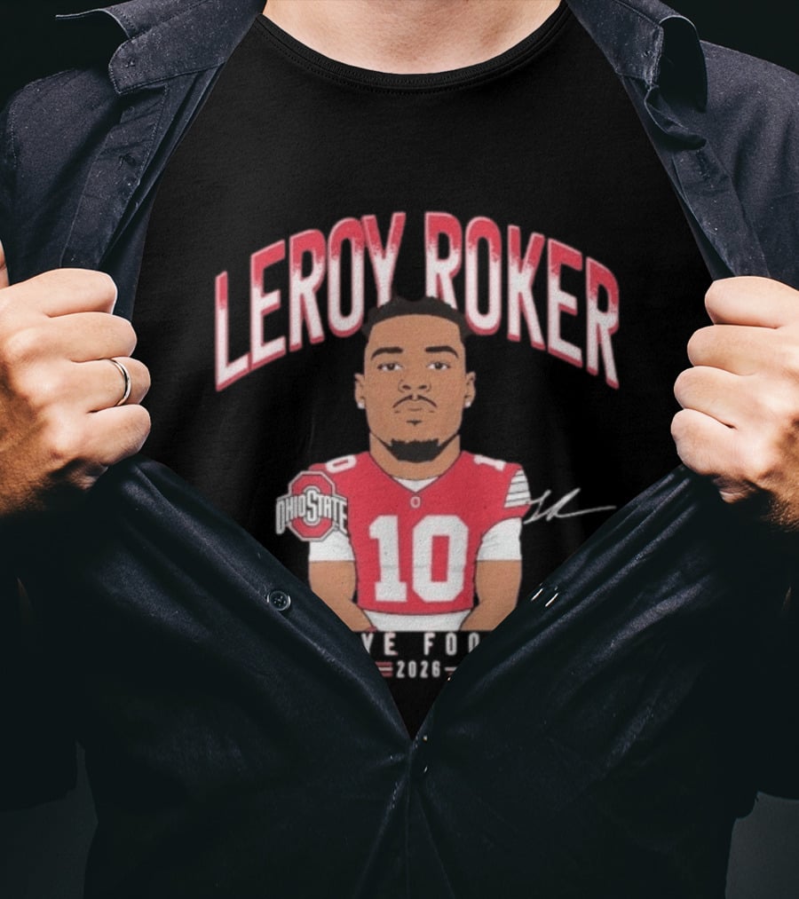Leroy Roker Ohio State Buckeye Football 2026 Caricature T-Shirt