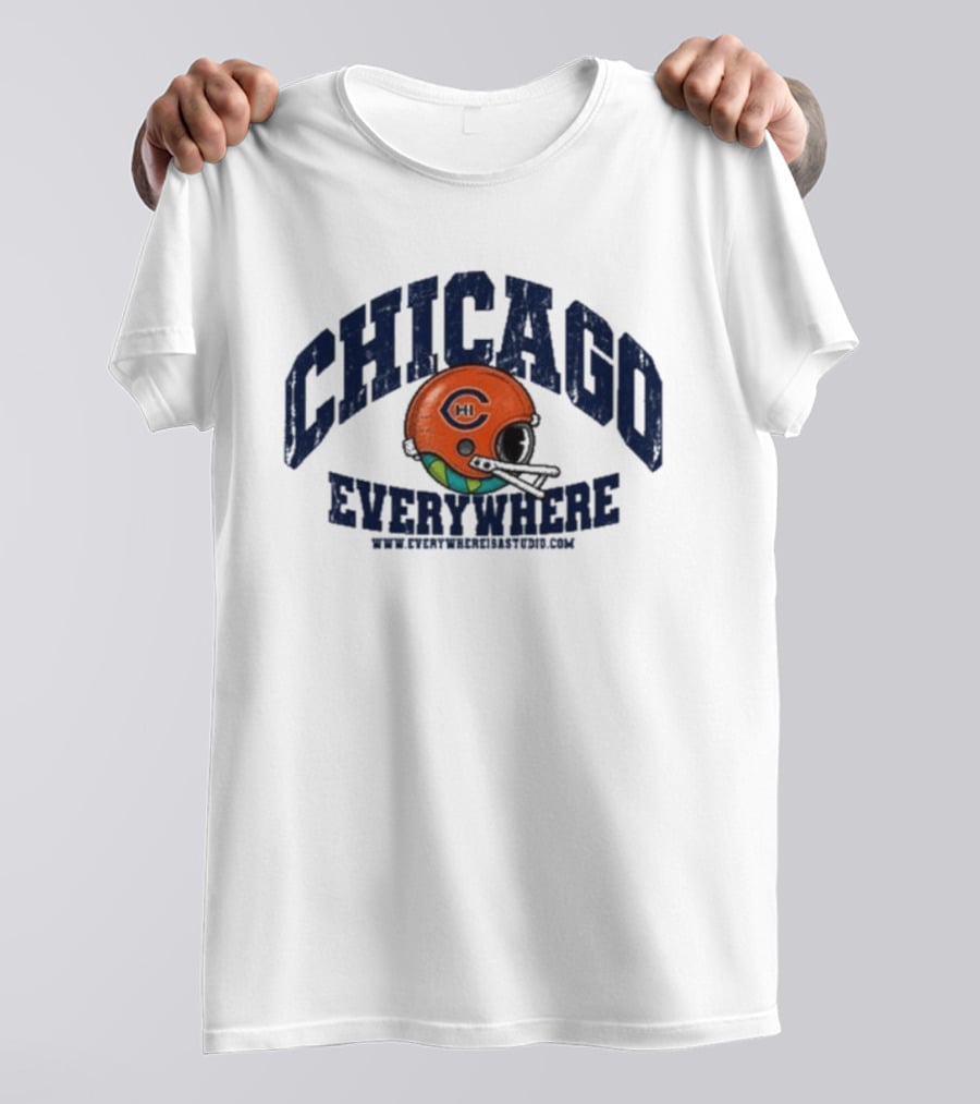 Chicago Everywhere Vintage Football Helmet 2026 T-Shirt