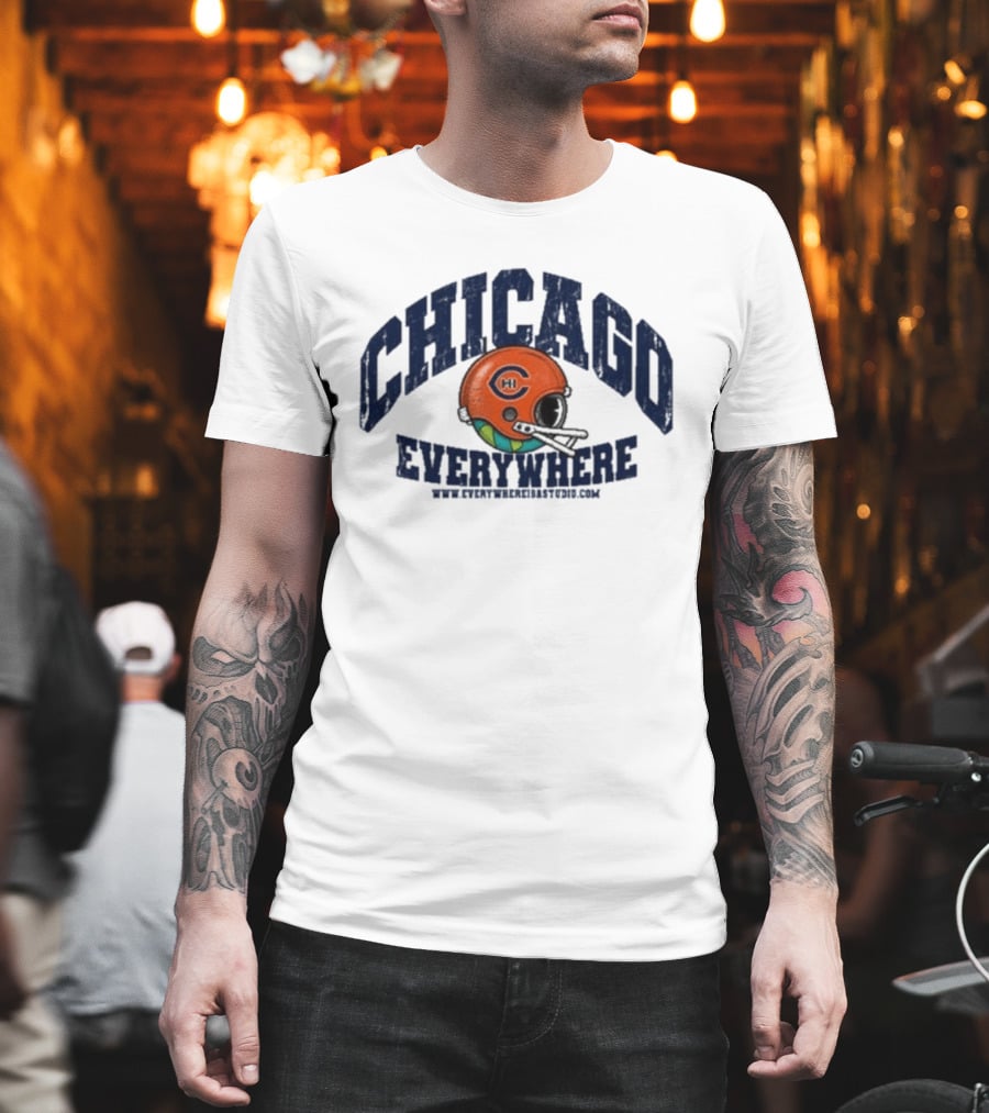 Chicago Everywhere Vintage Football Helmet 2026 T-Shirt
