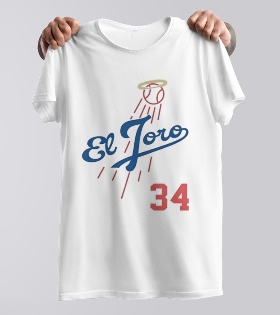 El Toro 34 Baseball Los Angeles Dodgers Fernando Valenzuela Halo T-Shirt