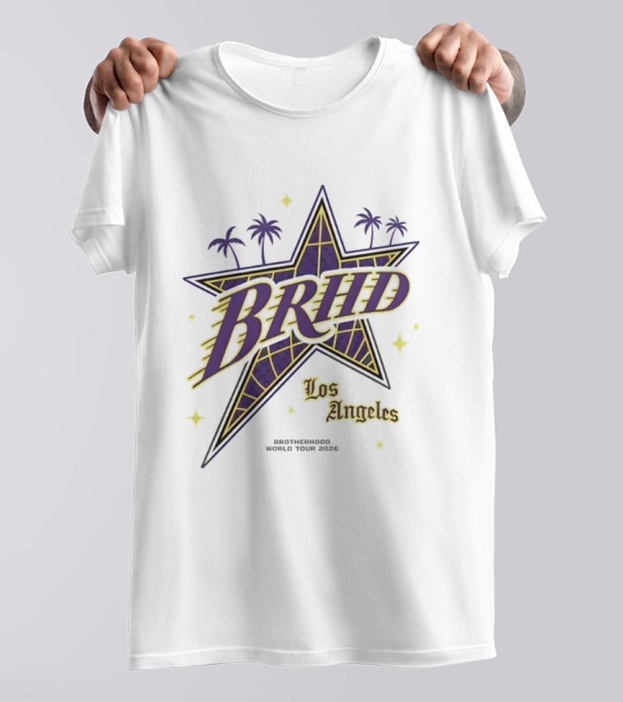 Los Angeles Brhd Brotherhood World Tour 2026 Star Palm Trees T-Shirt