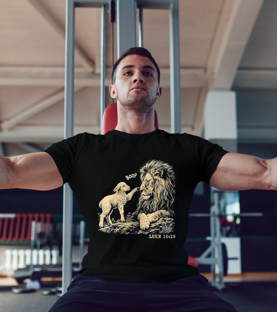 Boop Lion Lamb Luke 10 19 Bible Verse T-Shirt