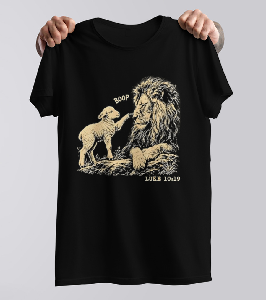 Boop Lion Lamb Luke 10 19 Bible Verse T-Shirt