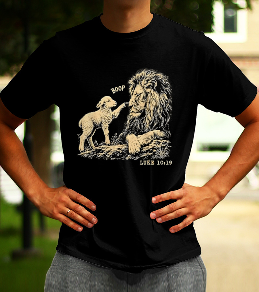 Boop Lion Lamb Luke 10 19 Bible Verse T-Shirt