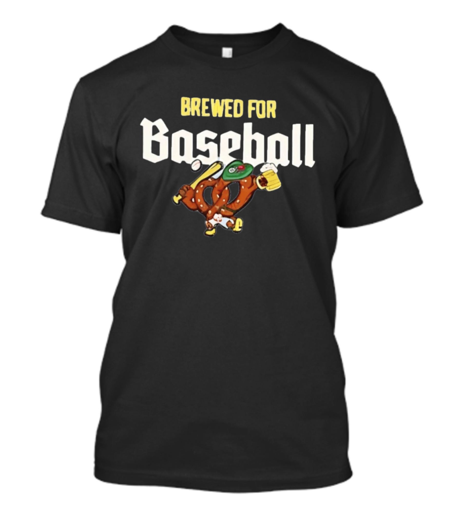 Brewed For Baseball Beer Pretzel And Bat Fun Sports Drink Combo T-Shirt