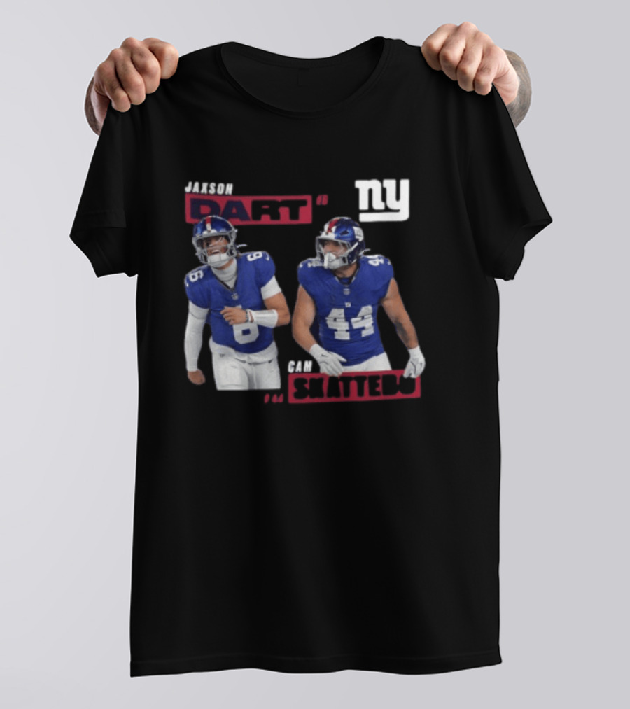 NY Giants Jaxson Dart Cam Skattebo Football Players T-Shirt