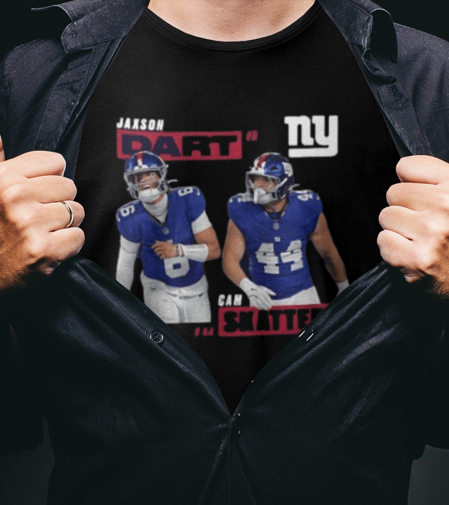 NY Giants Jaxson Dart Cam Skattebo Football Players T-Shirt