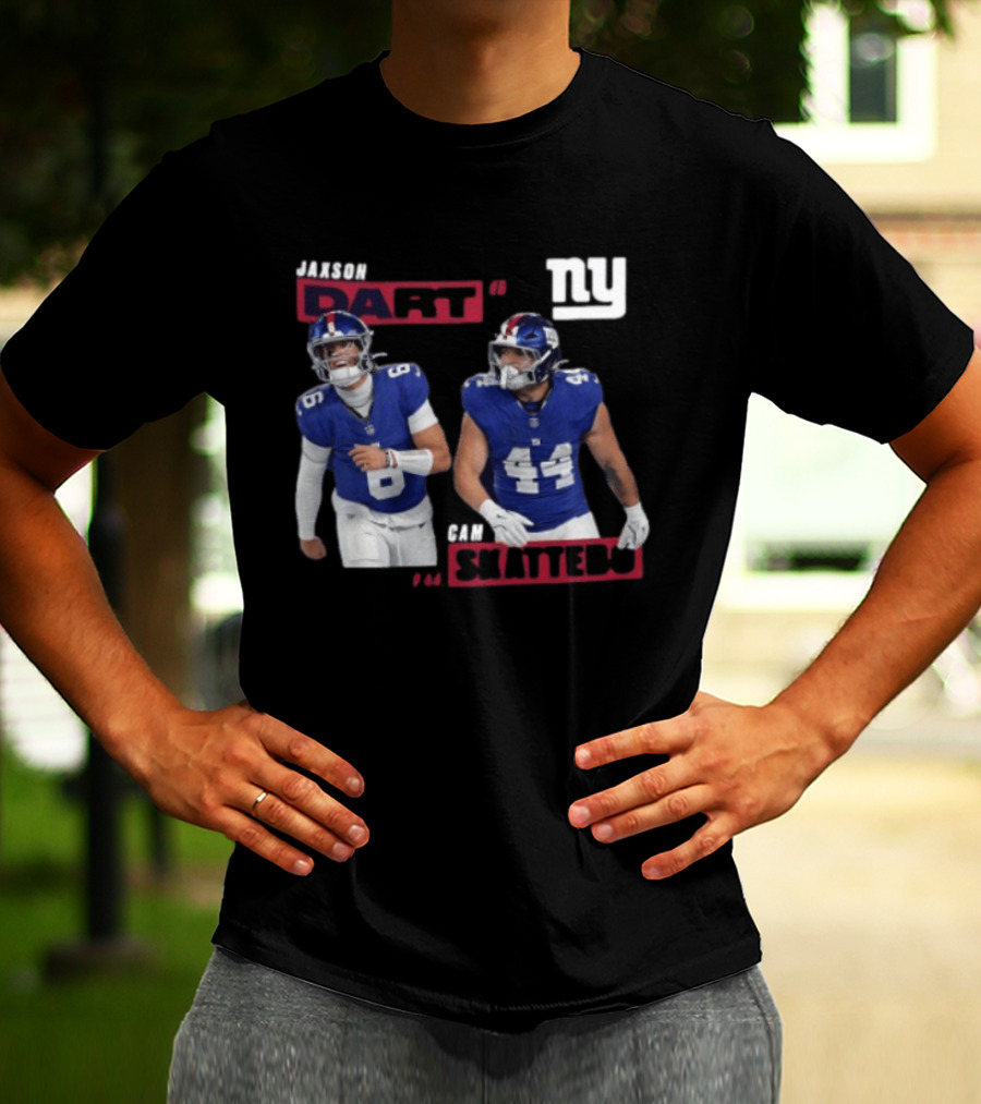 NY Giants Jaxson Dart Cam Skattebo Football Players T-Shirt