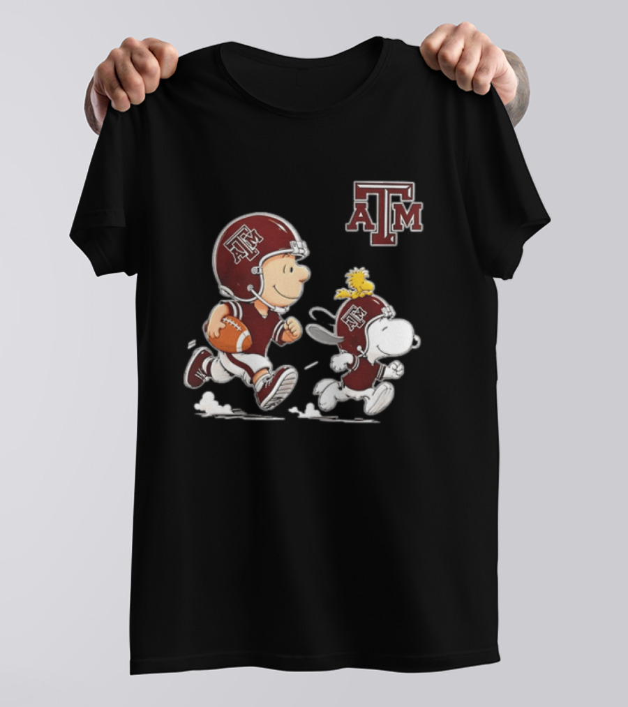 Charlie Brown Snoopy Woodstock Texas A&M Aggies Football 2026 T-Shirt