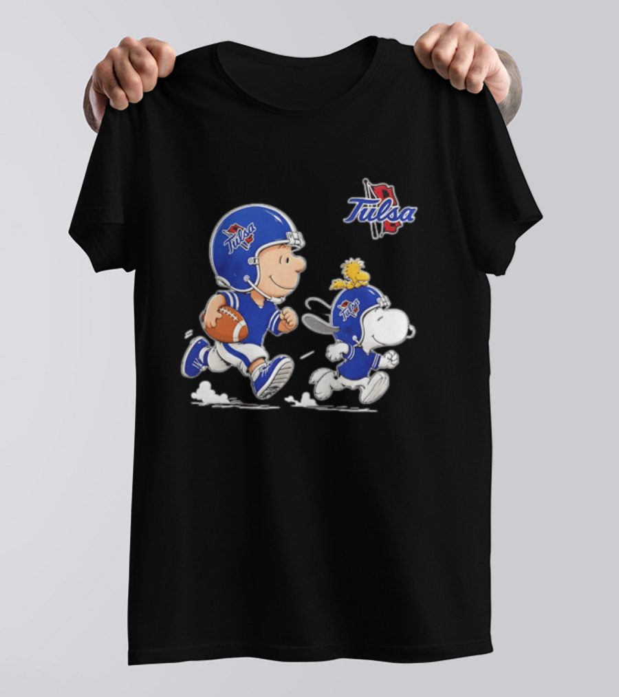 Tulsa Golden Hurricane Football 2026 Charlie Brown Woodstock Snoopy T-Shirt