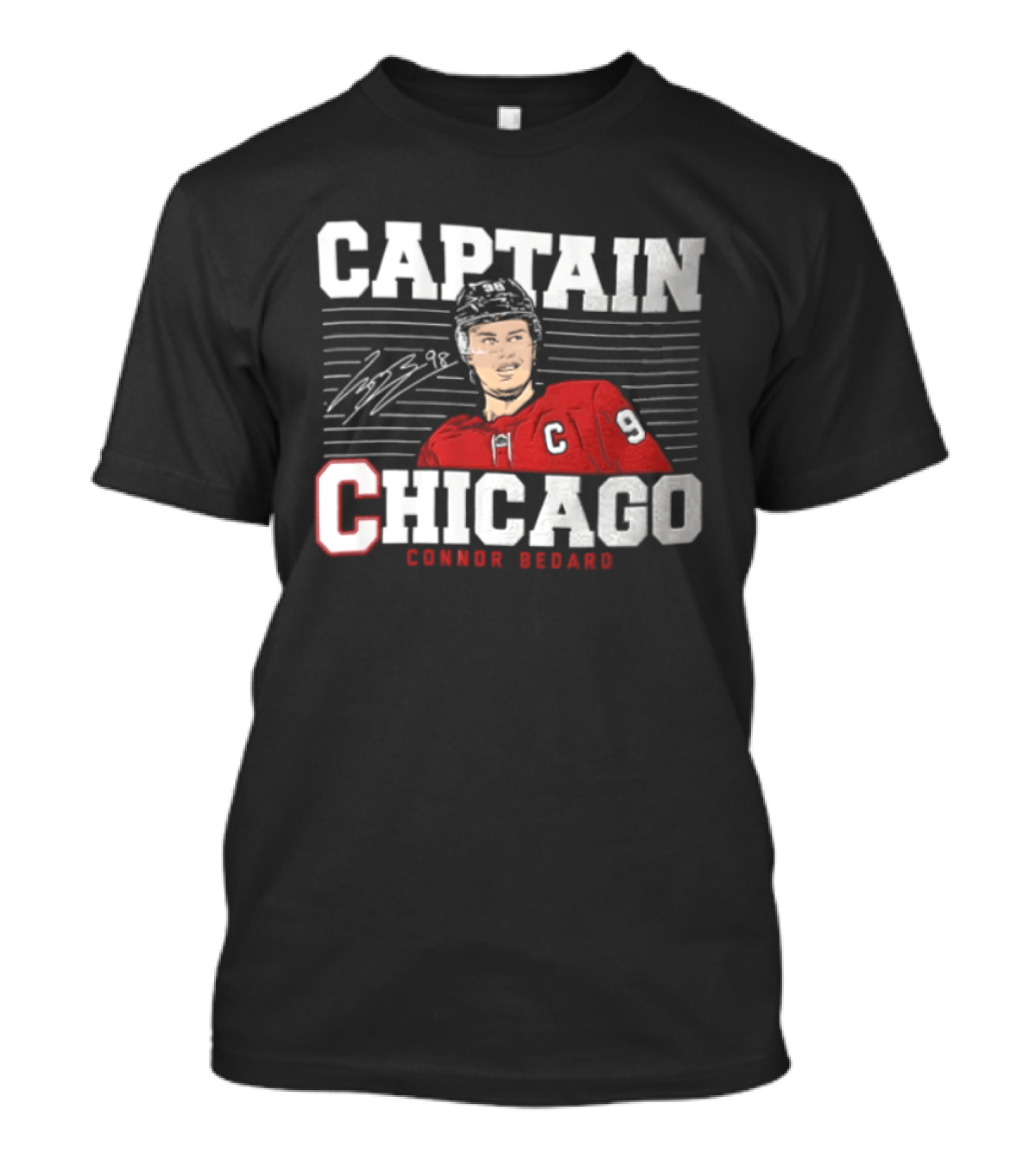 Captain Connor Bedard Chicago Blackhawks NHL 98 T-Shirt