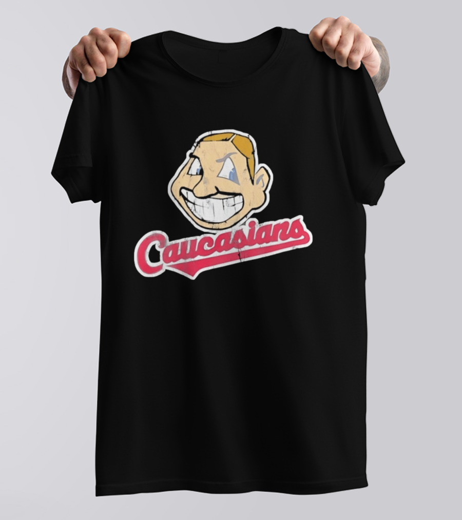 Caucasians Distressed Satire Grinning T-Shirt