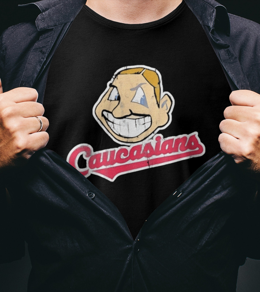 Caucasians Distressed Satire Grinning T-Shirt