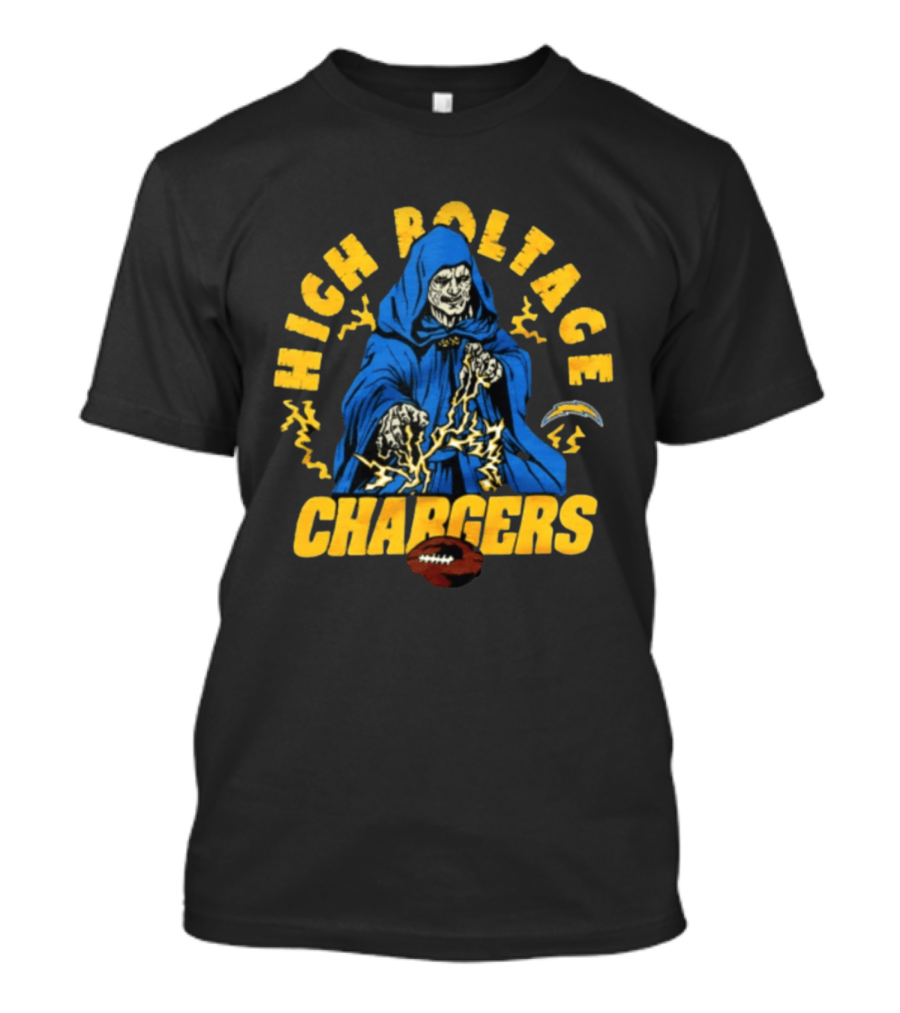 Los Angeles Chargers High Voltage Emperor Palpatine Casting Lightning Bolts T-Shirt
