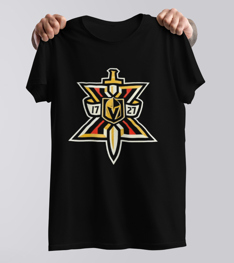 Vegas Golden Knights NHL Hockey Sword Emblem 17 27 T-Shirt