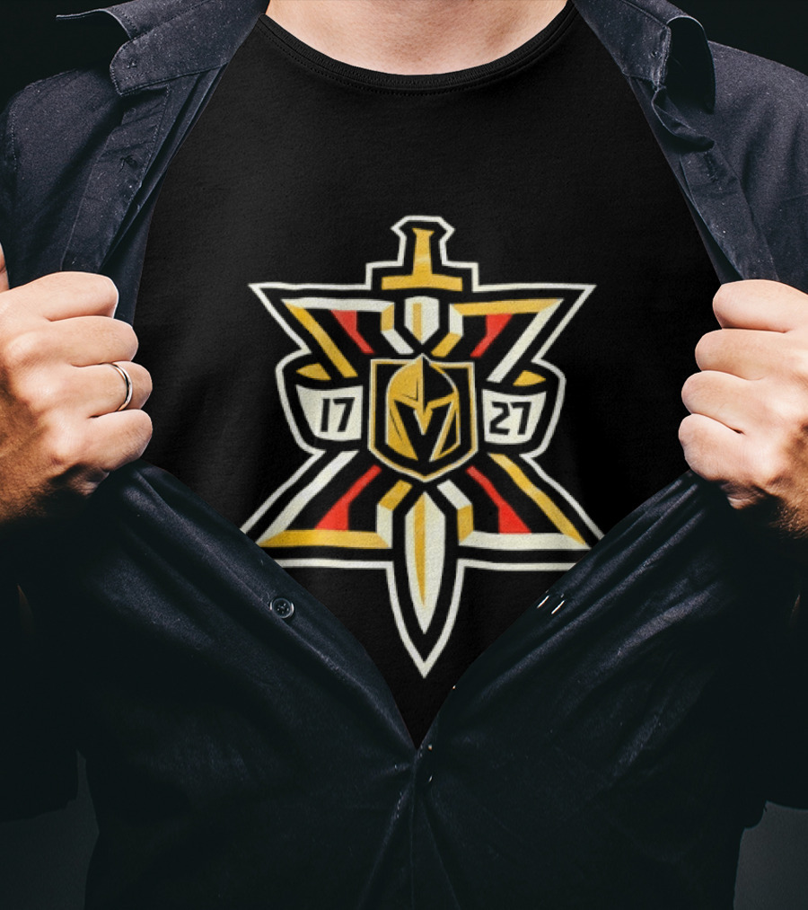 Vegas Golden Knights NHL Hockey Sword Emblem 17 27 T-Shirt