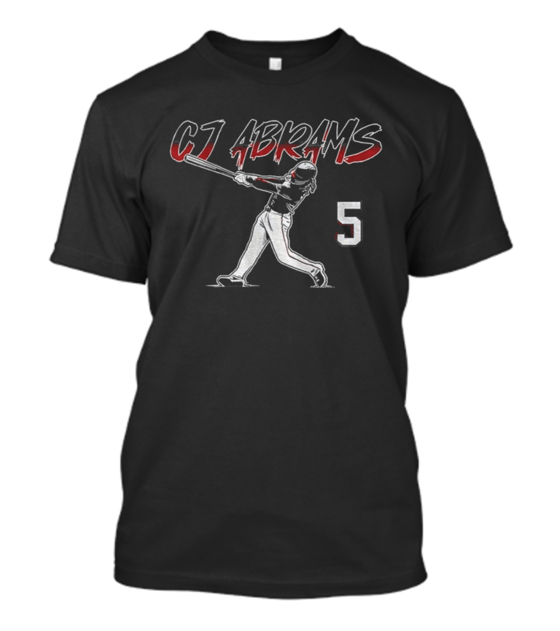 Washington Nationals MLB CJ Abrams 5 Swinging Baseball Player T-Shirt
