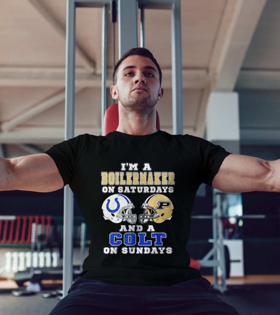 Purdue Boilermaker Football Saturdays Indianapolis Colt Sundays Fan Gear T-Shirt
