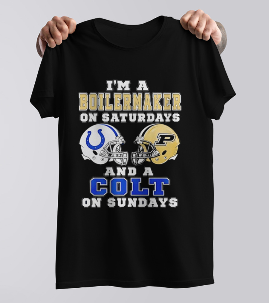Purdue Boilermaker Football Saturdays Indianapolis Colt Sundays Fan Gear T-Shirt