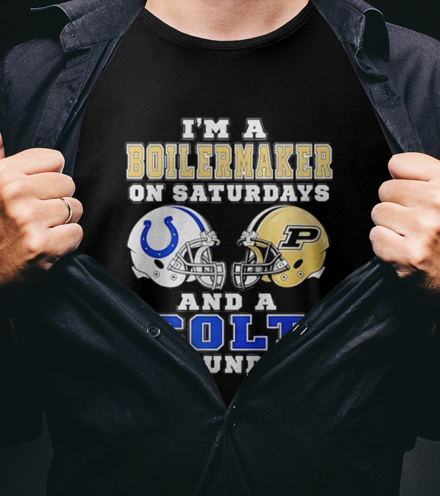 Purdue Boilermaker Football Saturdays Indianapolis Colt Sundays Fan Gear T-Shirt