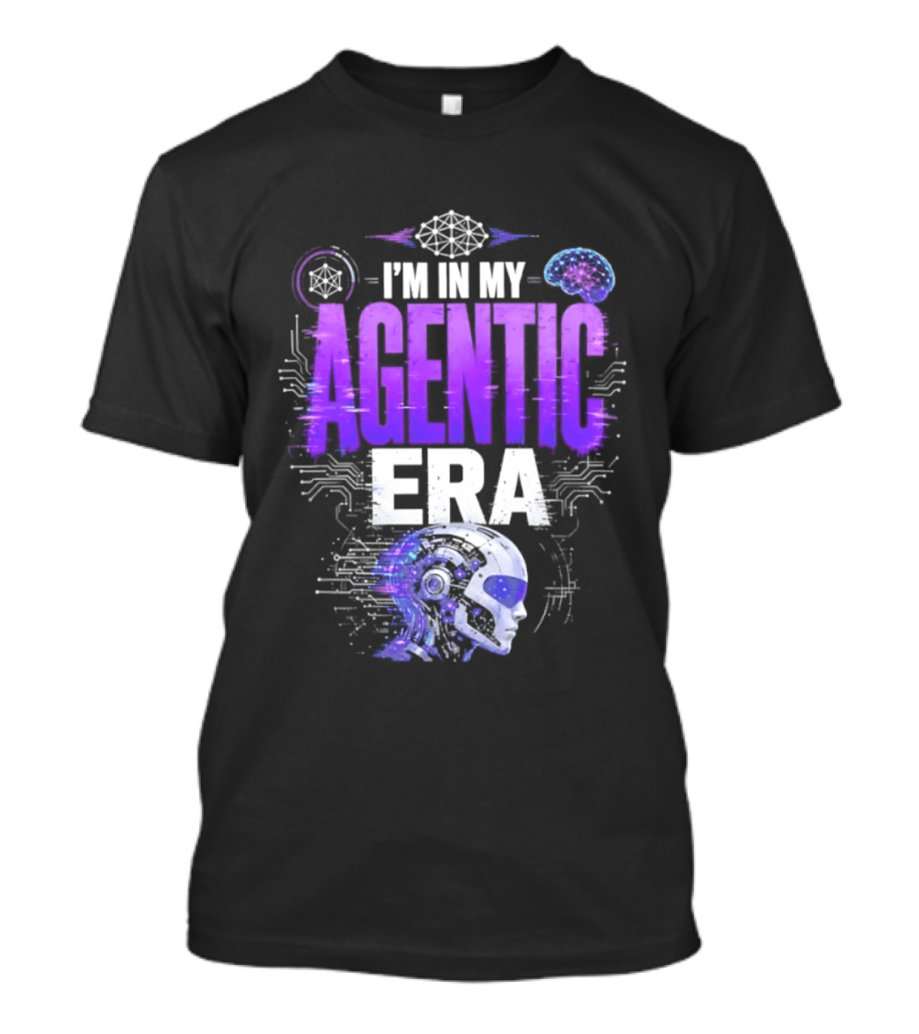 I'm In My Agentic Era Artificial Intelligence Circuit Brain Skull T-Shirt