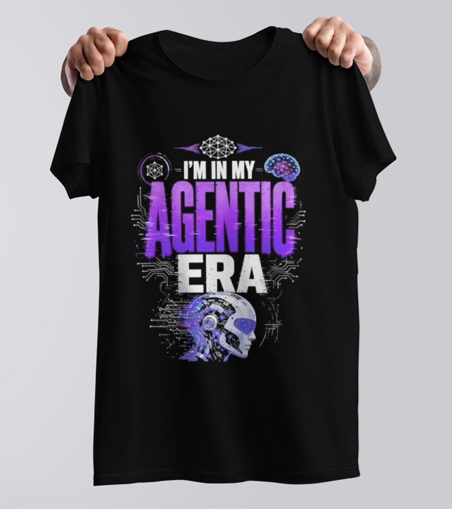 I'm In My Agentic Era Artificial Intelligence Circuit Brain Skull T-Shirt