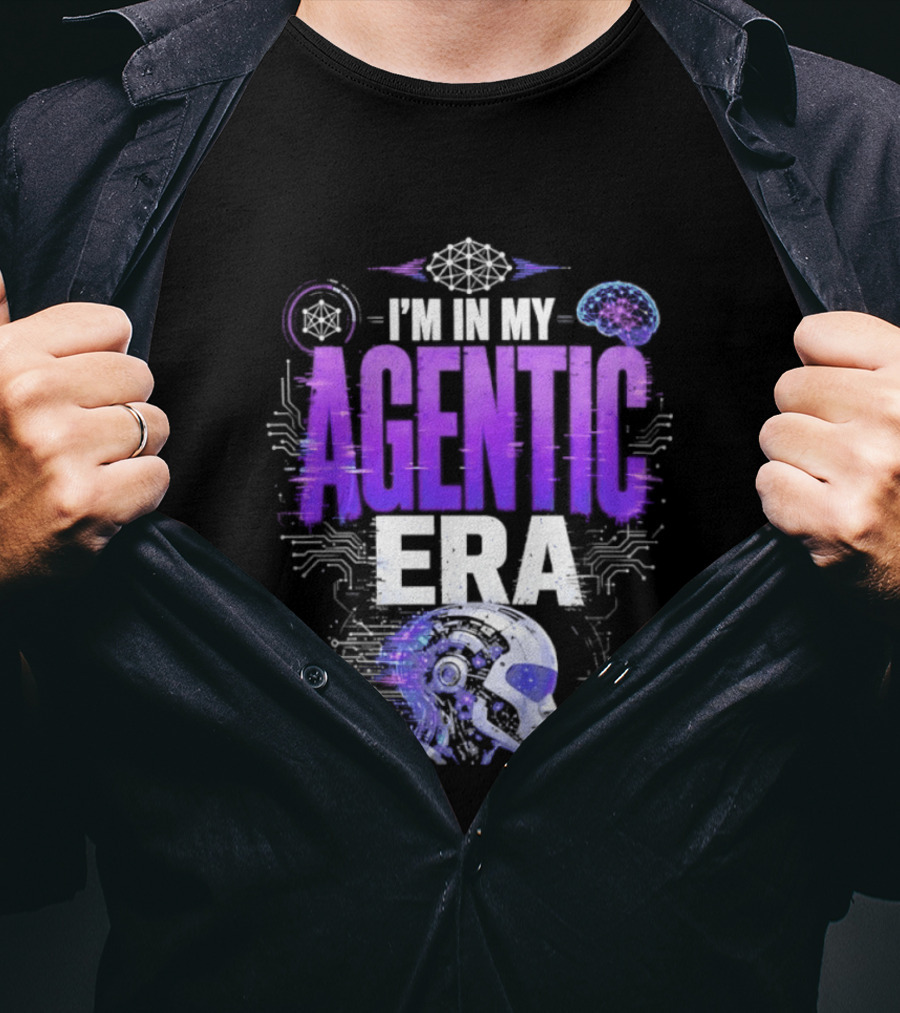 I'm In My Agentic Era Artificial Intelligence Circuit Brain Skull T-Shirt