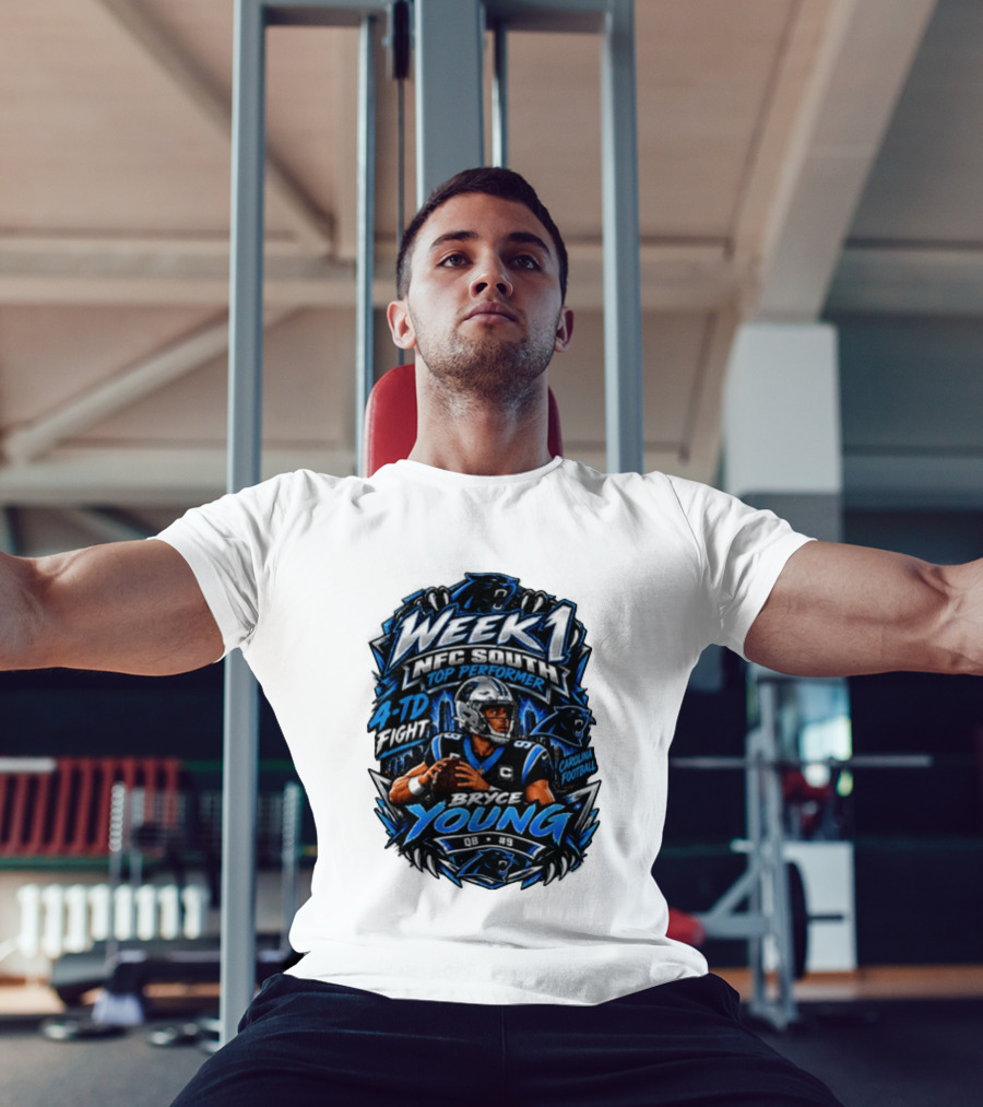 Week 1 NFC South Top Performer Bryce Young 4 TD Fight Carolina Football T-Shirt