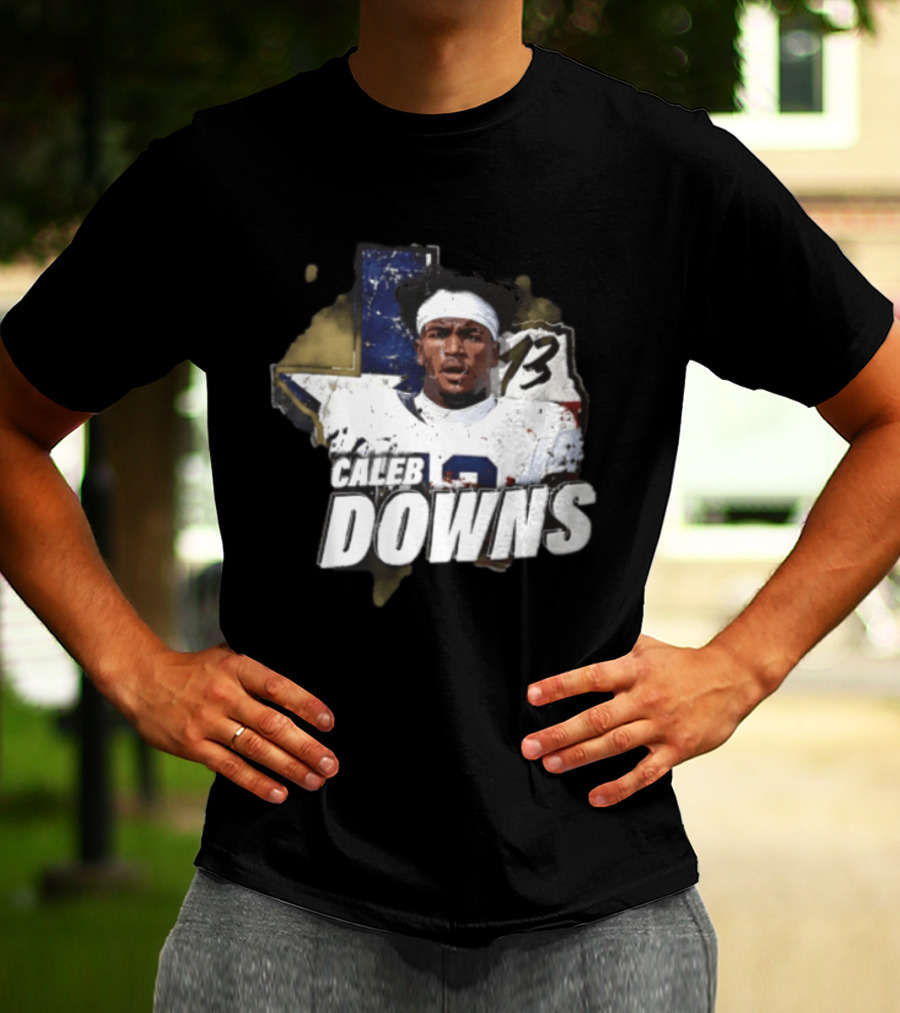 Caleb Downs 13 Virginia Tech NCAAF Football Texas Star T-Shirt