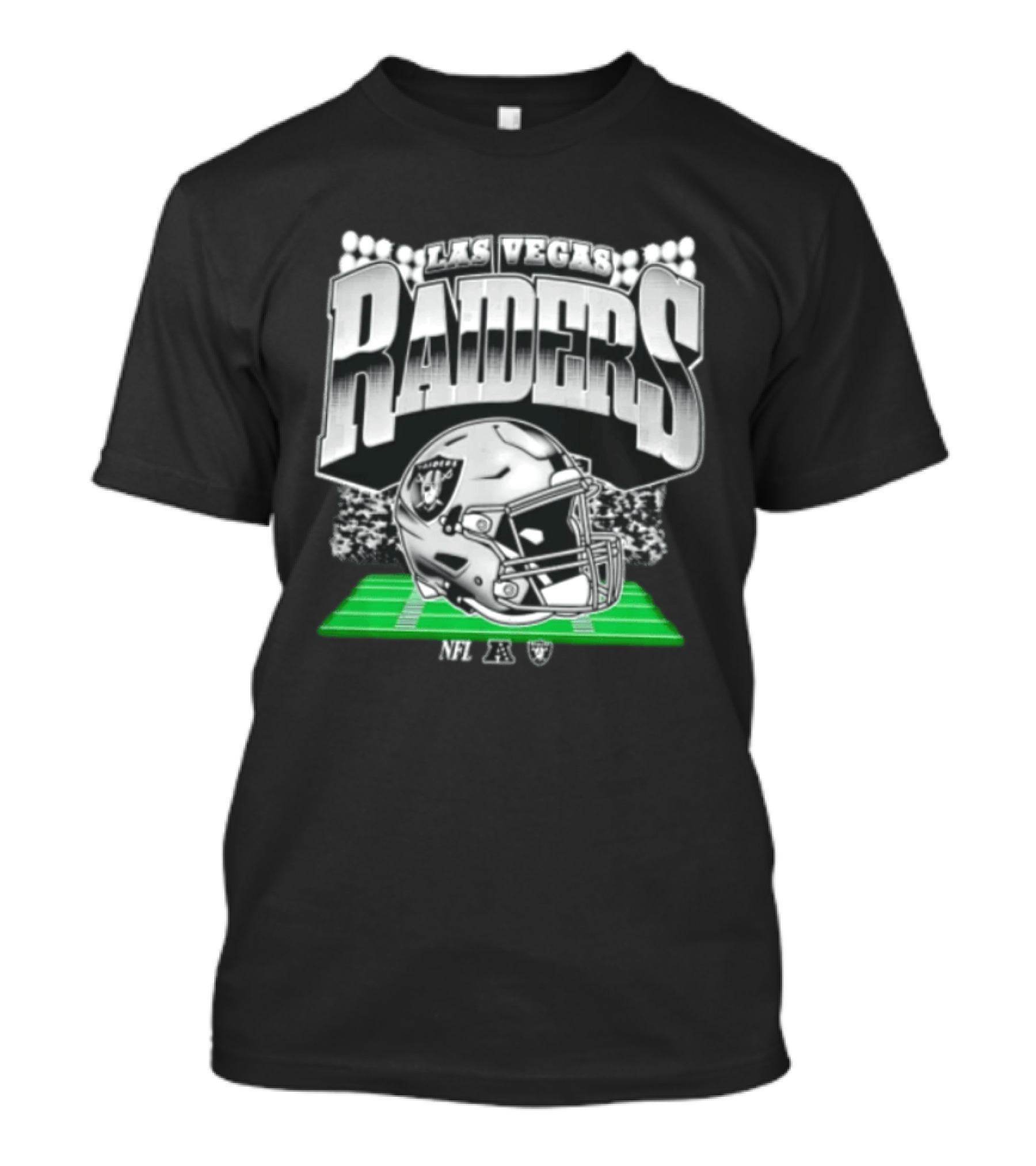 Las Vegas Raiders Football Helmet Stadium Field Lights NFL AFC T-Shirt