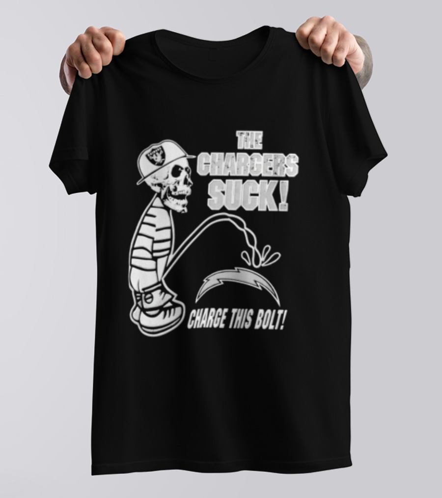 Las Vegas Raiders Versus Los Angeles Chargers Rivalry The Chargers Suck Charge This Bolt T-Shirt