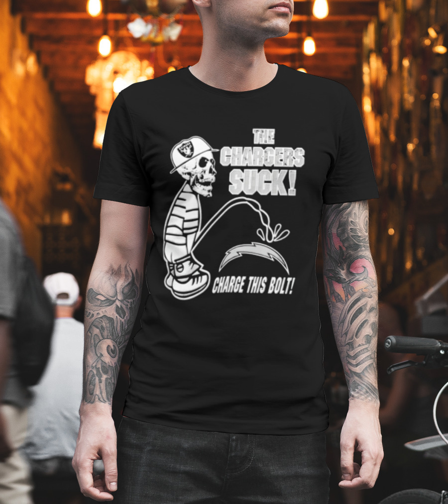 Las Vegas Raiders Versus Los Angeles Chargers Rivalry The Chargers Suck Charge This Bolt T-Shirt