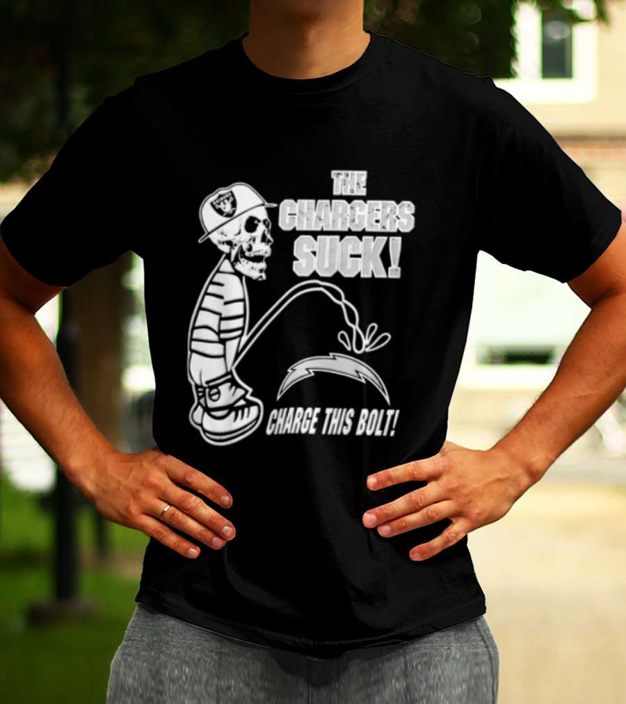 Las Vegas Raiders Versus Los Angeles Chargers Rivalry The Chargers Suck Charge This Bolt T-Shirt