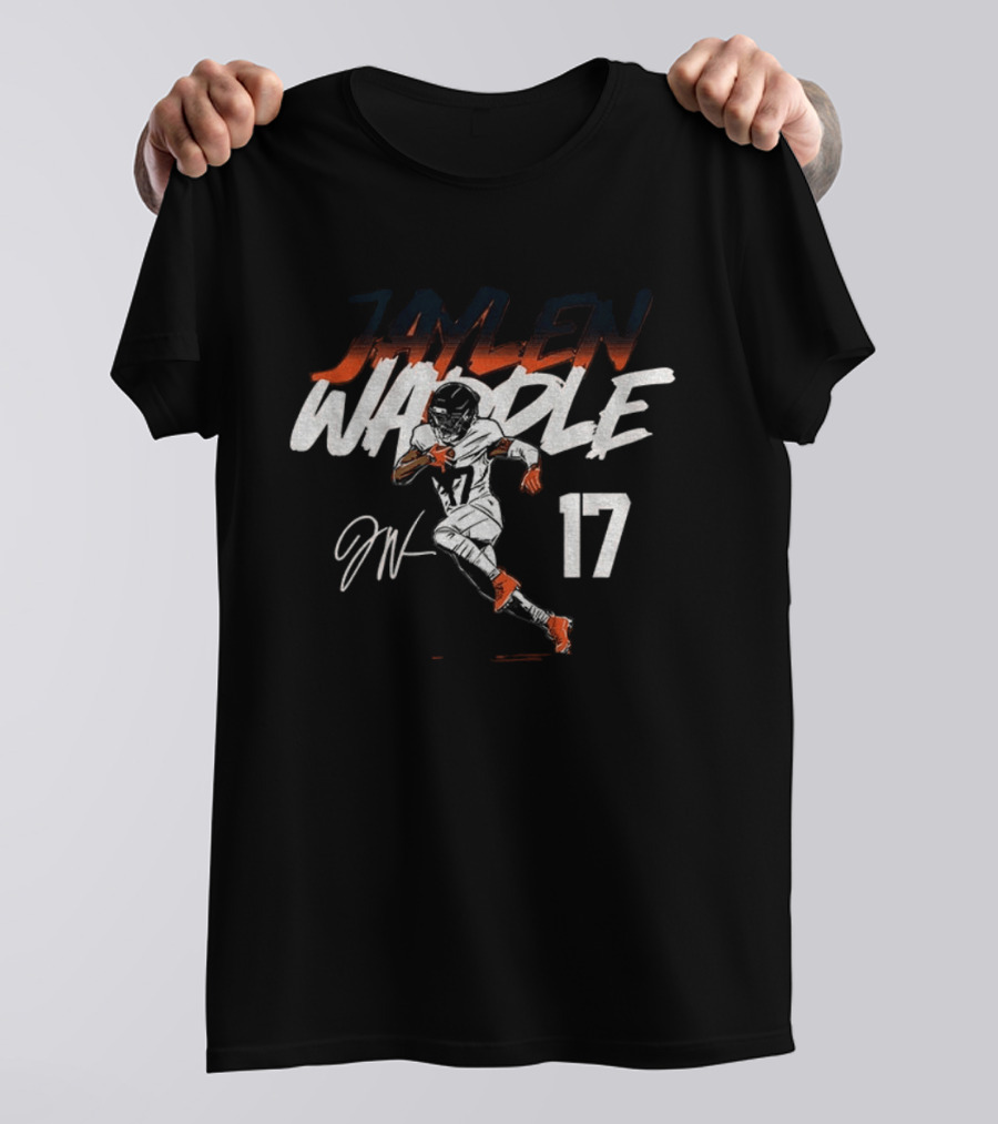 Miami Dolphins Jaylen Waddle 17 Signature Football T-Shirt