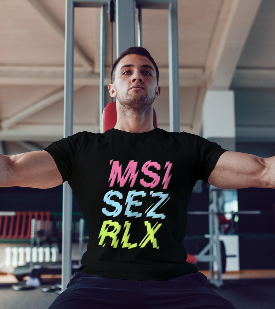 MSI SEZ RLX Glitch Neon Colors Pink Blue Yellow T-Shirt