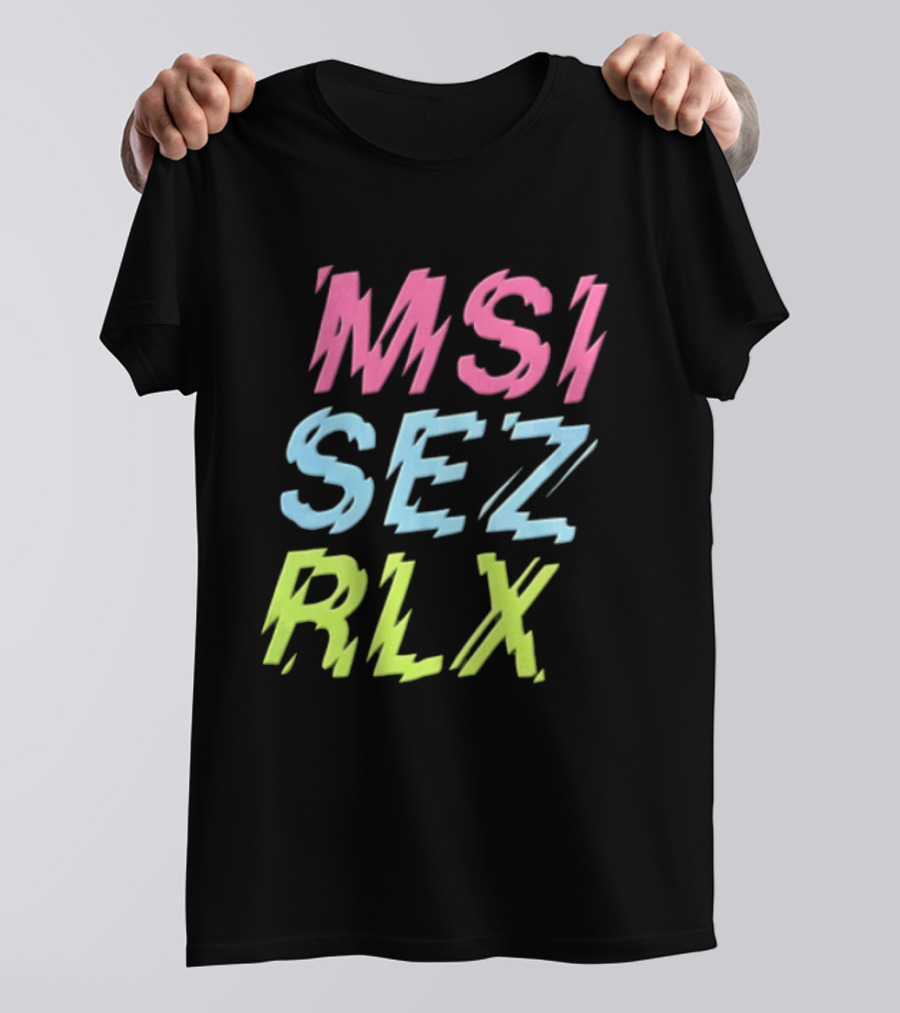 MSI SEZ RLX Glitch Neon Colors Pink Blue Yellow T-Shirt