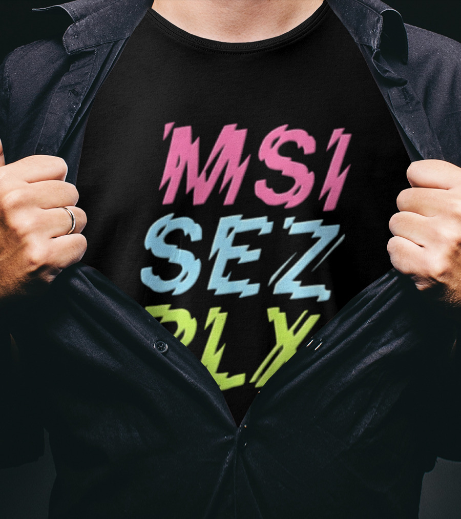MSI SEZ RLX Glitch Neon Colors Pink Blue Yellow T-Shirt