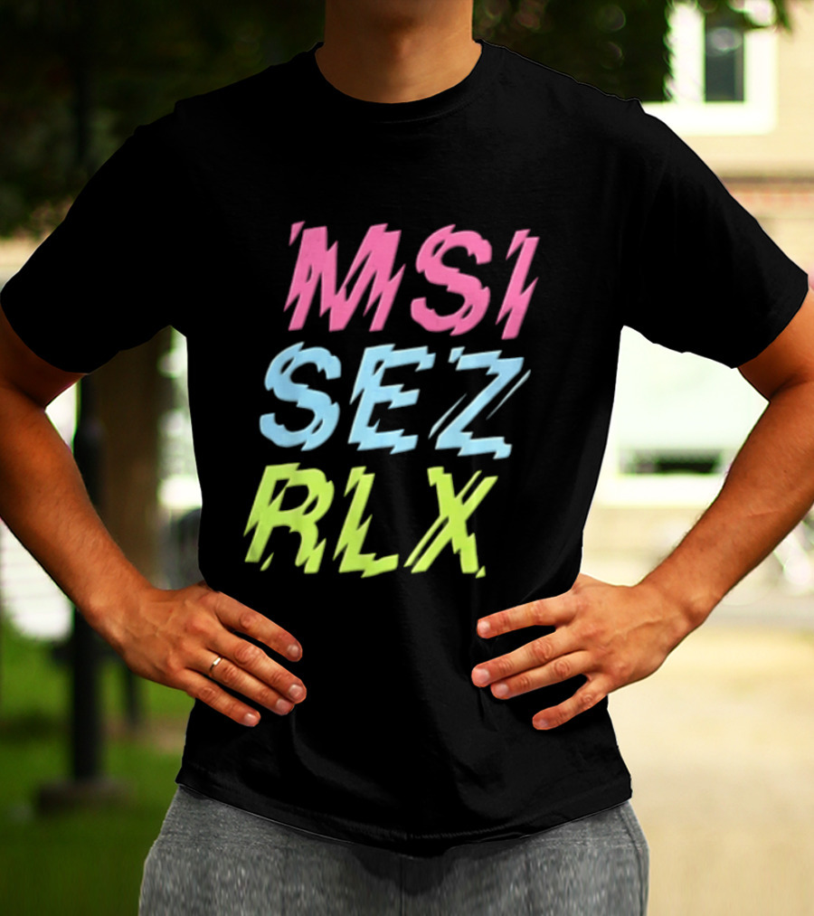 MSI SEZ RLX Glitch Neon Colors Pink Blue Yellow T-Shirt