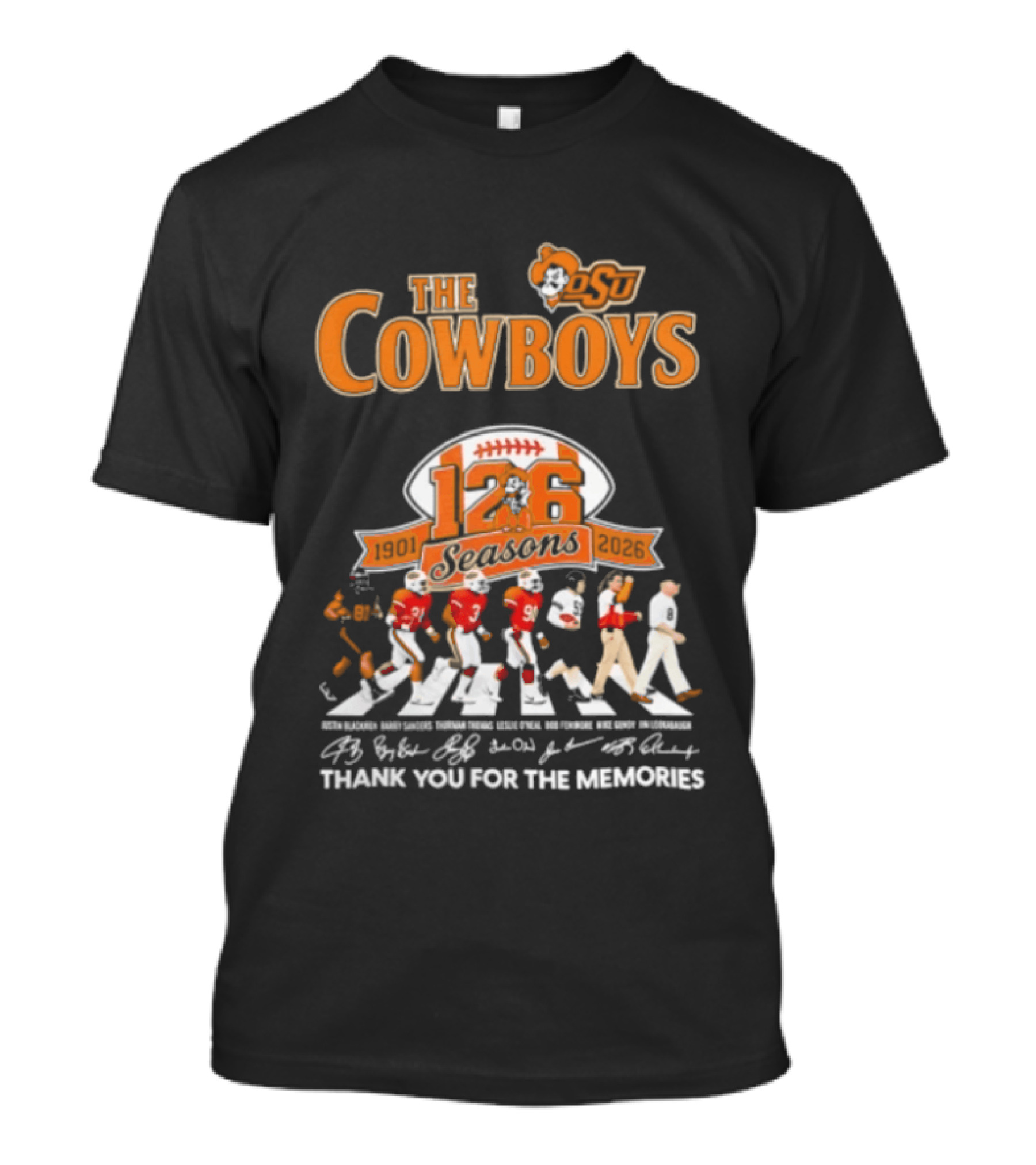 Oklahoma State University Cowboys 126 Seasons Thank You For The Memories 1901 2026 Signatures T-Shirt