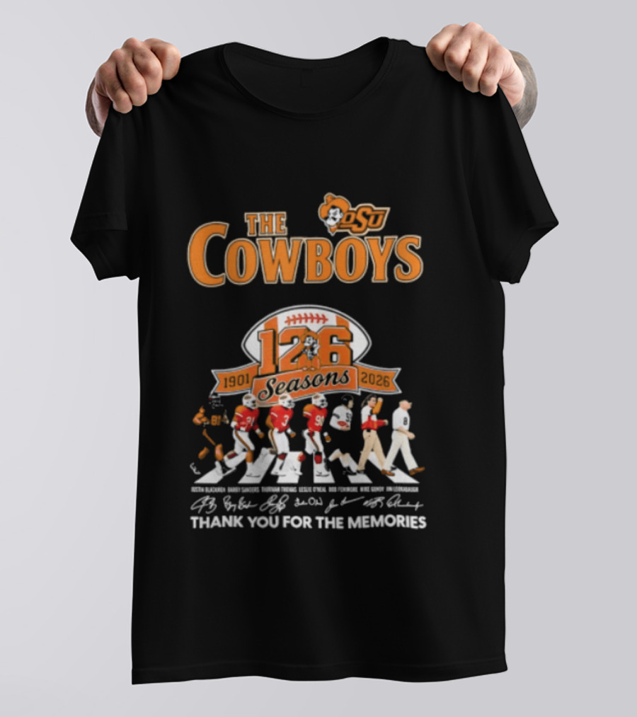 Oklahoma State University Cowboys 126 Seasons Thank You For The Memories 1901 2026 Signatures T-Shirt