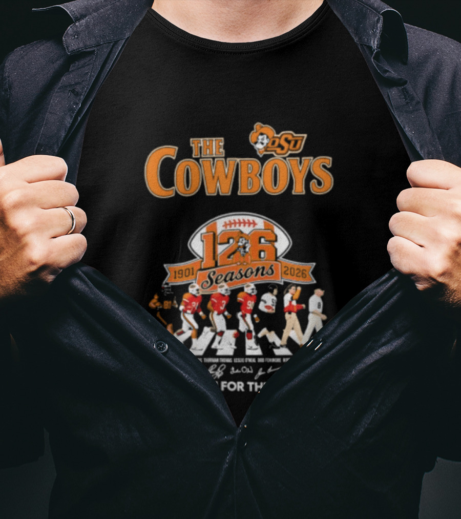 Oklahoma State University Cowboys 126 Seasons Thank You For The Memories 1901 2026 Signatures T-Shirt