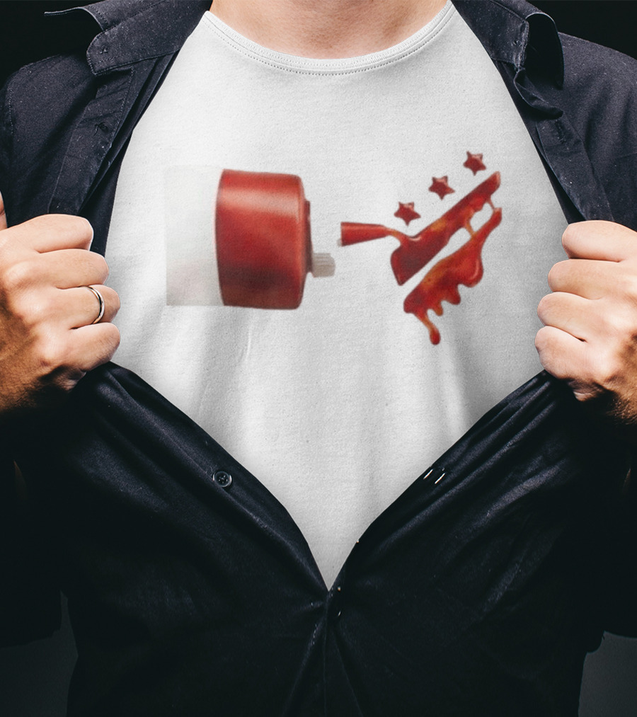 Ketchup Bottle With Three Star Splat Rating T-Shirt