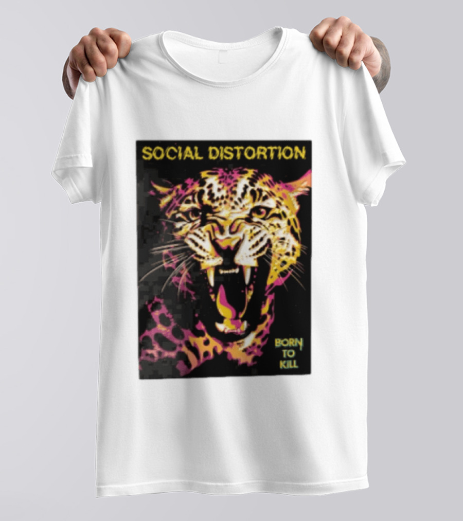 Social Distortion Snarling Leopard Born To Kill T-Shirt